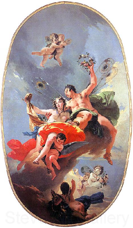 Giovanni Battista Tiepolo The Triumph of Zephyr and Flora Norge oil painting art